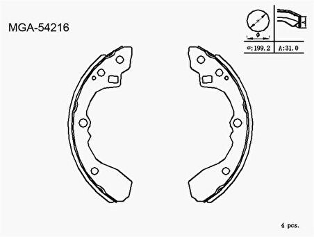 MGA 54216 Kampana Balata Rio 02-05 Kalın Tip 58315FDA01