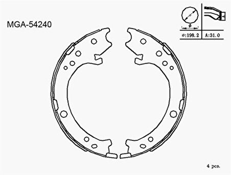 MGA 54240 El Fren Balata Honda CRV 07-11 43053SWW000