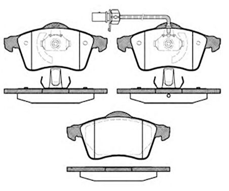 MGA 55212 Ön Fren Balatası-Kablolu Volkswagen Transporter 99-04 7D0698151F
