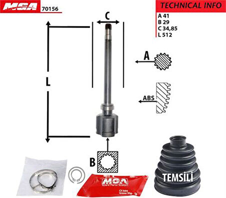 MGA 70156 Aks Kafası İç Sağ Mafsallı Ducato Boxer Jumper 2.2MJTD 2.3MJTD 3.0MJTD 06- 1349785080