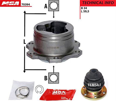 MGA 70394 Ic Aks Kafası Volkswagen Passat 1.9 TDI 97-04 3B0498103B