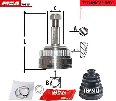 MGA 70815 Aks Kafası ABS'li 1997-2001 Laguna I 1.8 2.1 7701352144