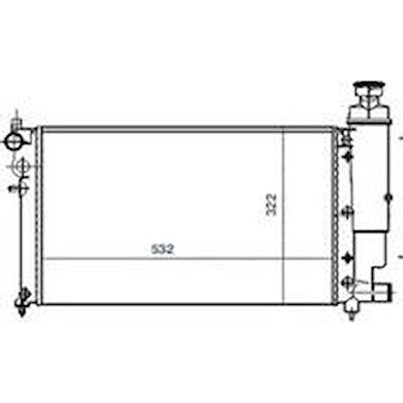 MGA Su Radyatoru Peugeot:106 Iı Cıtroen:Saxo 106 1.4-1.6 96-03 Ac 532x322x23