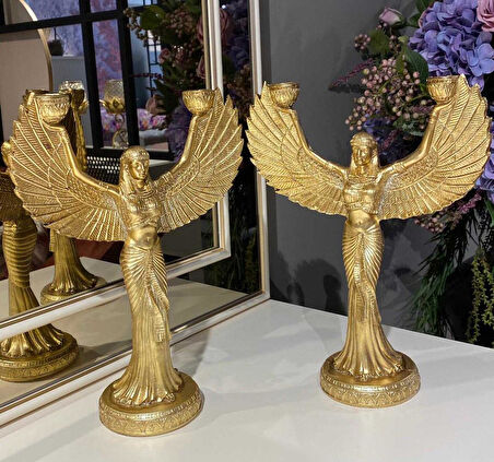 Şamdan Mısır Tanrıçası  İsis Gold