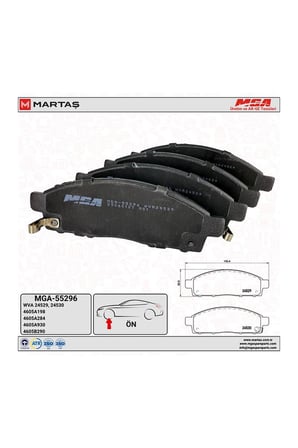 Ön Fren Balatası MGA 55296 Mitsubishi L200 2006-2011 / 2015+