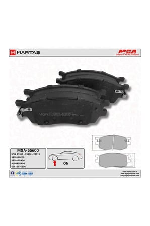 Ön Fren Balatası MGA 55600 Hyundai Accent Era 2006-2011 / Kia Rio 2006-2011 / Hyundai i20 2009-2014