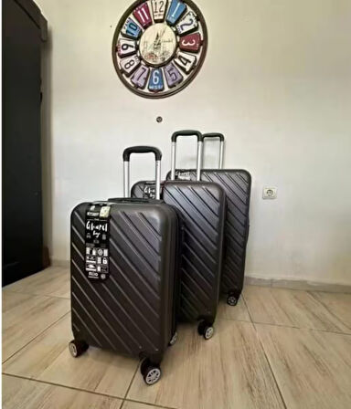 %100 ABS KULLANIŞLI RENKLİ 3'lü SET VALİZ