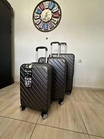 %100 ABS KULLANIŞLI RENKLİ 3'lü SET VALİZ