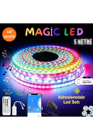Pixel Adreslenebilir Sese Ve Müziğe Duyarlı Sınırsız Renk Sınırsız Mod Telefon Ve Kumanda Kontrollü