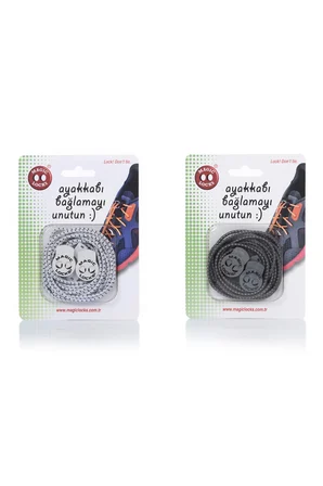Magic Locks Yuvarlak Akıllı Ayakkabı Bağcık 2'Li Set
