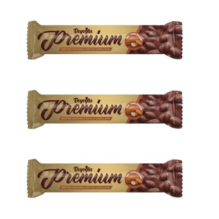 premium bademli çikolata 75 gr x3