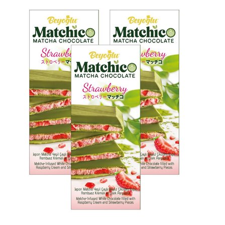 Matchıco Matcha Chocolate Strawberry 95gr x3