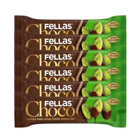 Çikolata Kaplı Meyve Bar Antep Fıstıklı 35gr x6