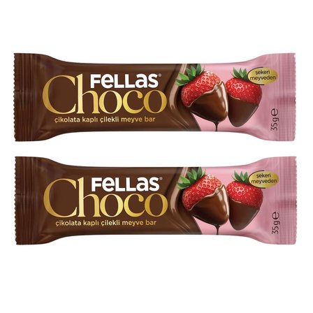 Çikolata Kaplı Meyve Bar Çilek 35gr x2