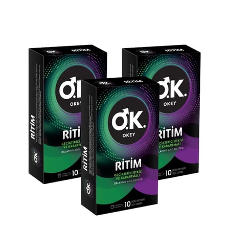 Okey Ritim Prezervatif 10'lu x3 