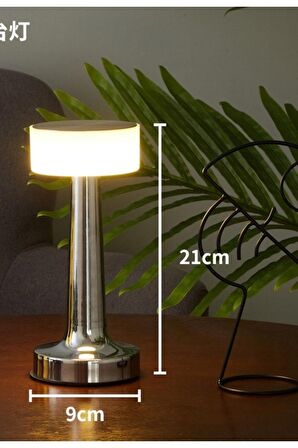 Dekoratif Masa Lambası Led Şarjlı 3 Renk Lamba Dokunmatik Karartma Atmosfer Gece Lambası