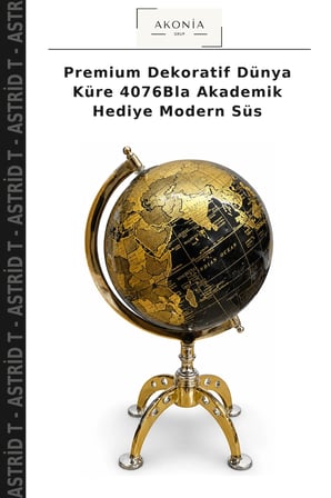 Premium Dekoratif Dünya Küre 4076Bla Akademik Hediye Modern Süs