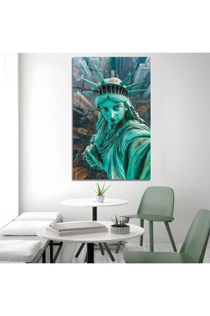 New York Özgürlük Heykeli Cam Tablo | Modern Duvar Dekoru | Parlak ve Net Görüntü | Kafe ve Ofis İçin | Yeni Ev Hediyesi | 4mm Kırılmaz Cam