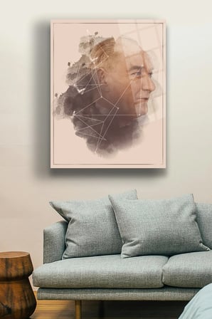 Atatürk Vatan Cam Tablo | Şık Duvar Tablosu | Solmayan Canlı Renkler | Ofis ve Çalışma Odası | Ev Hediyesi | Parlak Cam Yüzey | Mutfak ve Yemek Alanı