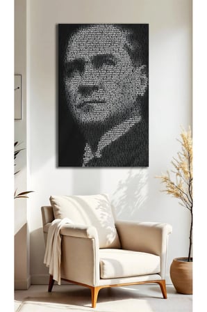 Atatürk Silüet Siyah Zemin Cam Tablo | Dekoratif Duvar Tablosu | Solmayan Canlı Renkler | Mutfak ve Yemek Alanı | Doğum Günü Hediyesi