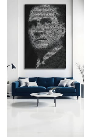 Atatürk Silüet Siyah Zemin Cam Tablo | Dekoratif Duvar Tablosu | Solmayan Canlı Renkler | Mutfak ve Yemek Alanı | Doğum Günü Hediyesi