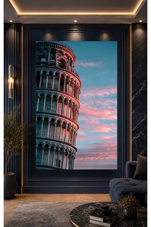 Pisa Kulesi İtalya Pisa Kulesi ve Cam Tablo | Modern Duvar Dekoru | UV Baskılı Canlı Renkler | Kafe ve Ofis İçin | Yeni Ev Hediyesi | 4mm Kırılmaz Cam