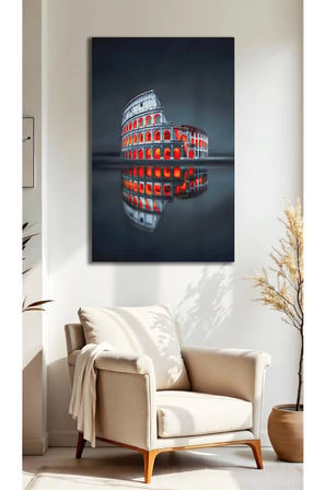 Roma Kolezyumu Antik Roma Mimarisi ve Cam Tablo | Modern Sanat Tablosu | Solmayan Canlı Renkler | Salon ve Oturma Odası | Anlamlı Hediye Seçeneği