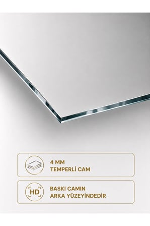 Maşallah, Kudret Yalnız Allah'ındır Yazılı İslami Cam Tablo, Temperli Cam Dini Duvar Tablosu, UV Baskılı Salon Ofis Duvar Dekoru, Modern Ayet ve Dua Temalı Manevi Hediyelik Tablo