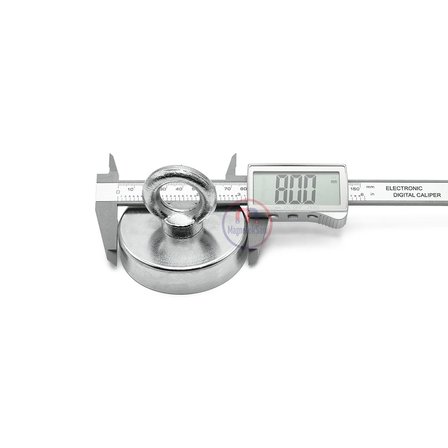 Ø80 mm Fishing Magnet - Kancalı Kurtarma Mıknatısı - Neodyum Deniz Mıknatısı - Halkalı Mıknatıs - Karabina -25 Metre 6mm Fosforlu Halat Set 