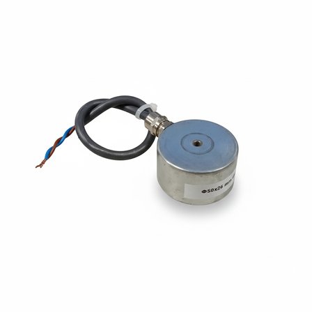 Ø50x27 mm Elektromıknatıs - 24V %100 Çalışma, Yüksek Tutma Gücü, Endüstriyel ve Test Sistemleri İçin