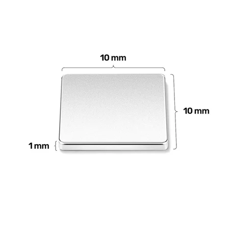 10x10x1 mm Neodyum Kare Mıknatıs (20 Adet)