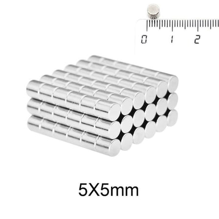 Neodyum Mıknatıs Ø5x5 mm - Yuvarlak Güçlü Mıknatıs 250 Adet