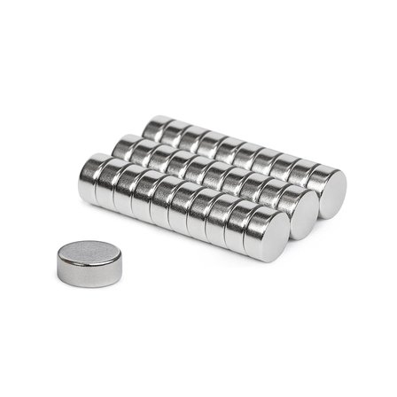 Ø12x5 mm Neodyum Mıknatıs - Çap 12 mm, Kalınlık 5 mm - Yuvarlak Güçlü Mıknatıs (10 Adet)