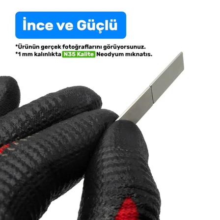 Güçlü Neodyum Mıknatıs 30x10x1 mm - Nikel Kaplı Daimi Mıknatıs (25 Adet Set)