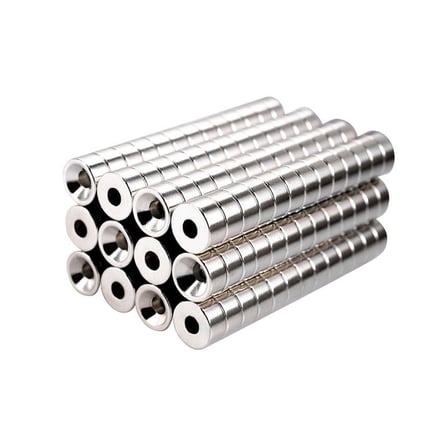 Ø10x5 mm N35 Havşa Delikli Neodyum Mıknatıs 4 Adet - Vidalı Montaj İçin | Mıknatıs AVM