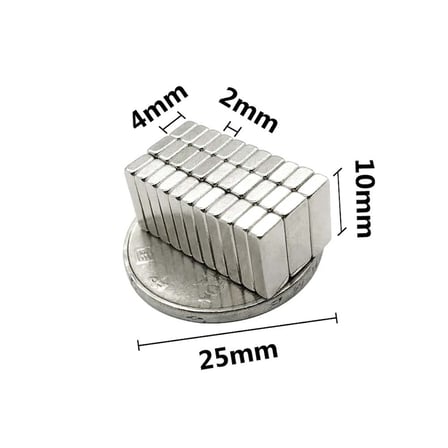 10x4x2 mm N35 Blok Neodyum Mıknatıs 10 Adet - Buzdolabı ve Pano İçin | Mıknatıs AVM