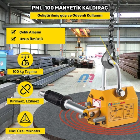 PML-100 Manyetik Kollu Kaldıraç - 100 kg Güç