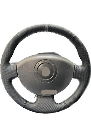 RENAULT MEGANE 2 KANGO -SCENİC 2 ARACA ÖZEL DİREKSİYON DERİ KILIFI CARBON-NOKTALI GY