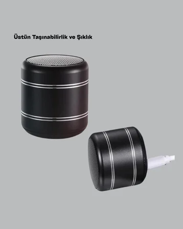 Taşınabilir Silindir Tasarım Bluetooth 5.0 Hoparlör Yüksek Bas Performanslı Ye