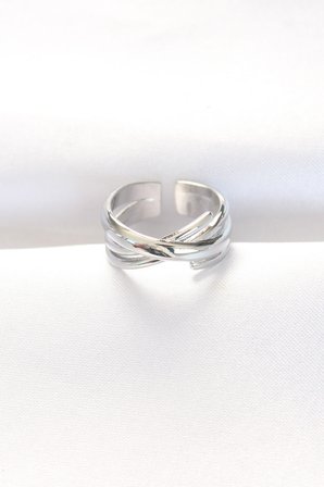 Kalın Silver Renk Ayarlanabilir Yüzük 5886