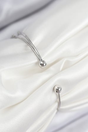 Pirinç Zirkon Taşlı Kalp Model Gümüş Renk Kadın Bileklik 5886