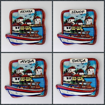 SİNOP Polyester Kabartmalı Magnet 7 x 6 cm Dekoratif Hediyelik Buzdolabı Süsü (Kod:1458)