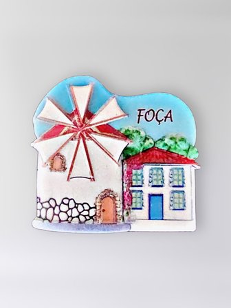 FOÇA Polyester Kabartmalı Magnet 6 x 6,5 cm Dekoratif Hediyelik Buzdolabı Süsü (Kod:1468)