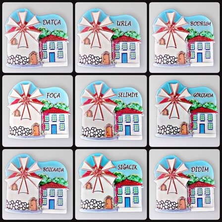 FOÇA Polyester Kabartmalı Magnet 6 x 6,5 cm Dekoratif Hediyelik Buzdolabı Süsü (Kod:1468)