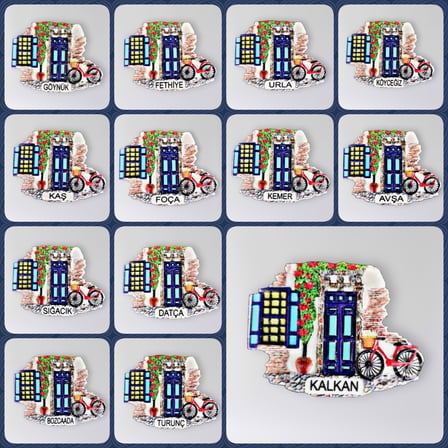 DATÇA Polyester Kabartmalı Magnet 7 x 5,5 cm Dekoratif Hediyelik Buzdolabı Süsü (Kod:1483)