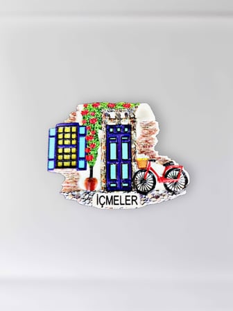 İÇMELER Polyester Kabartmalı Magnet 7 x 5,5 cm Dekoratif Hediyelik Buzdolabı Süsü (Kod:1502)