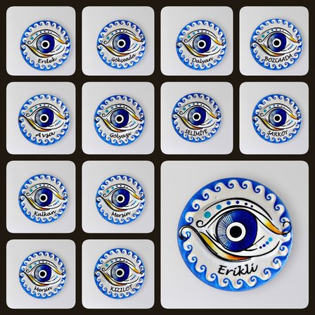Polyester Kabartmalı DATÇA Magnet  Çap: 7 cm – Dekoratif Hediyelik Buzdolabı Süsü  (kod:1515)