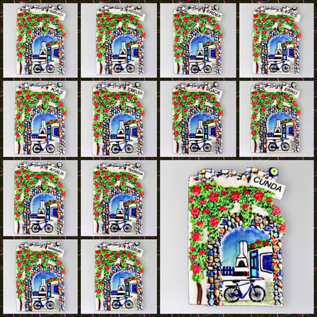 ERİKLİ Polyester Kabartmalı Magnet 5,5 x 7 cm Dekoratif Hediyelik Buzdolabı Süsü (Kod:1532)