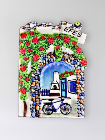 EFES Polyester Kabartmalı Magnet 5,5 x 7 cm Dekoratif Hediyelik Buzdolabı Süsü (Kod:1536)