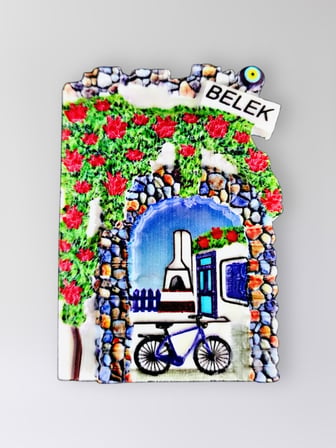 BELEK Polyester Kabartmalı Magnet 5,5 x 7 cm Dekoratif Hediyelik Buzdolabı Süsü (Kod:1539)
